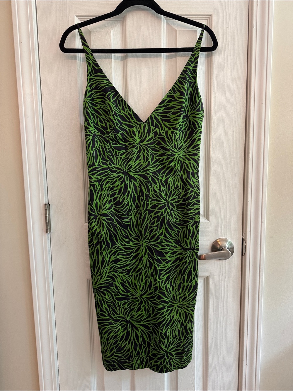 MILLY Vintage Green and Black Floral Dress Size 8